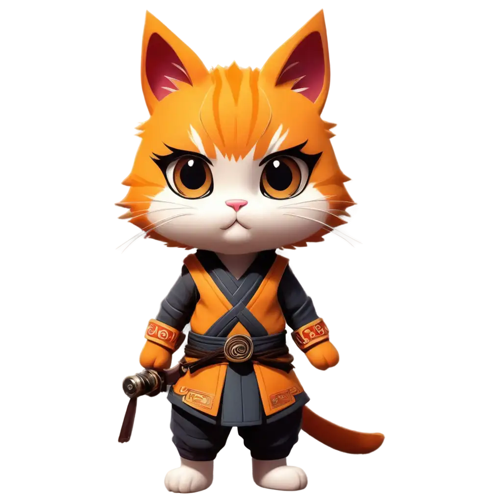 Create-a-Vibrant-PNG-Image-of-a-Chibi-Samurai-Cat-with-Orange-Fur