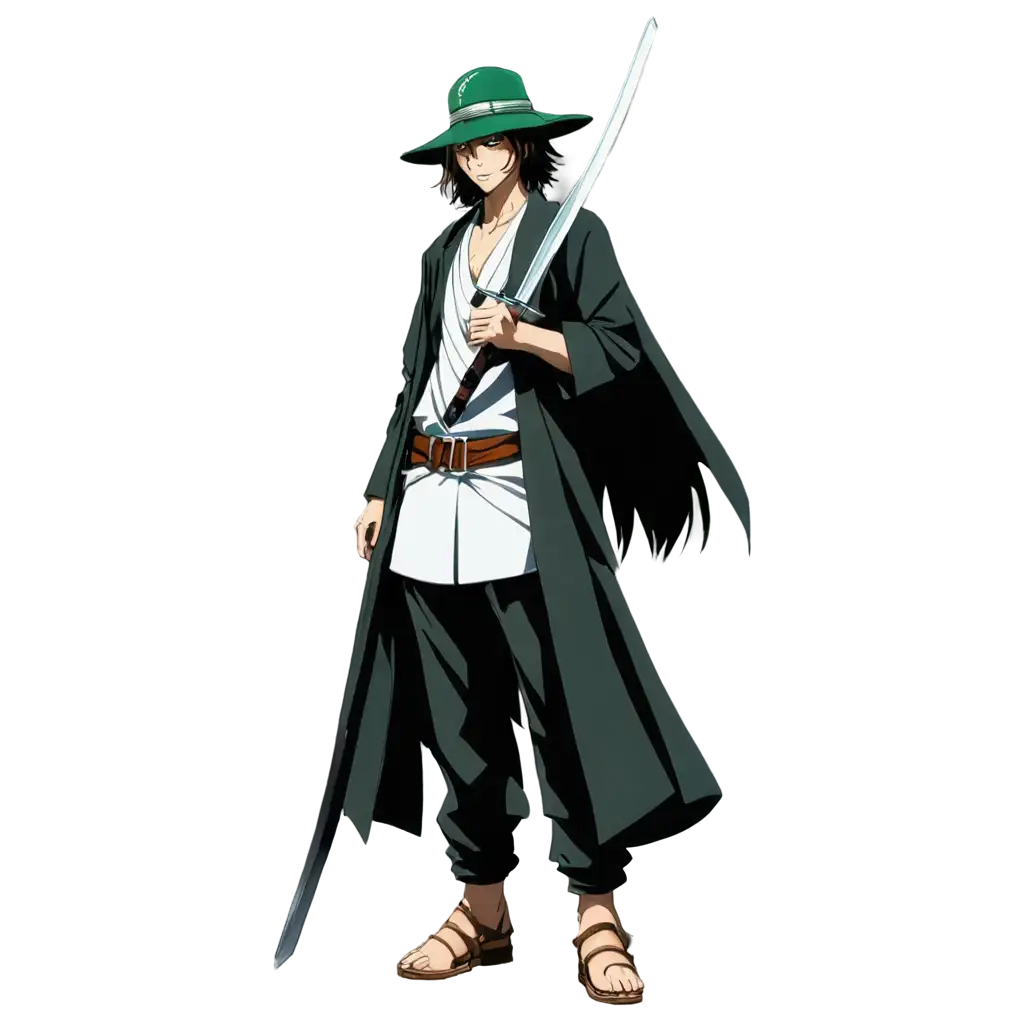 Kisuke-Urahara-Character-PNG-HighQuality-Image-of-the-Iconic-Bleach-Anime-Character-with-Sword