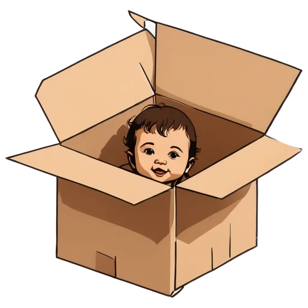 Line-Art-of-a-Baby-Coming-Out-of-a-Box-PNG-Image-for-Creative-Projects