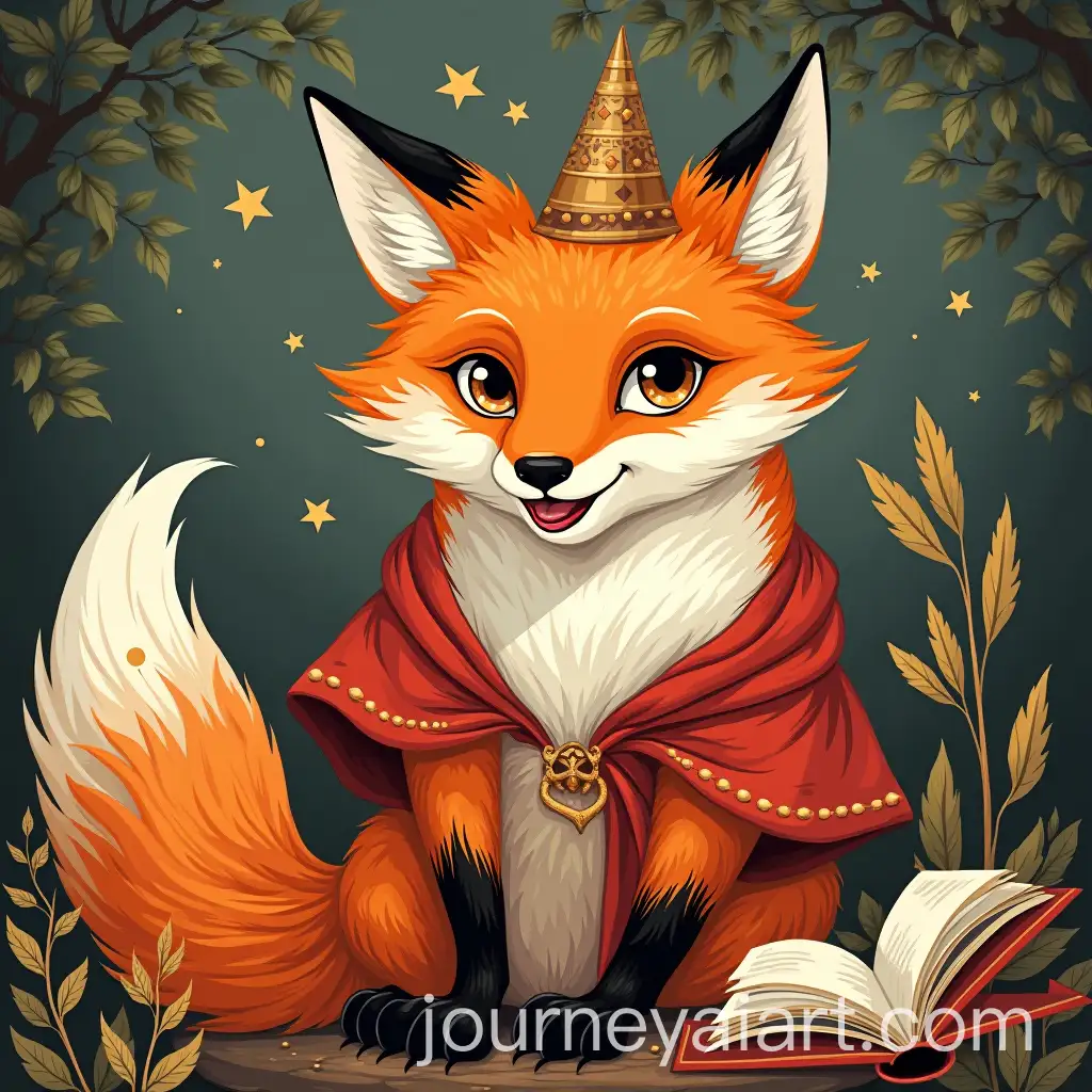 Neoclassical-Vector-Illustration-of-a-Magical-Fox