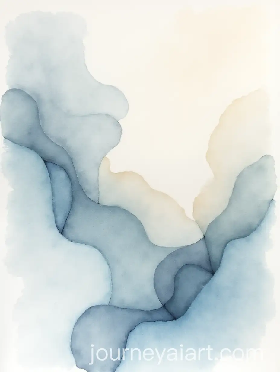 Tranquil-Abstract-Watercolor-with-Fluid-Shades-of-Blue-Gray-and-Beige