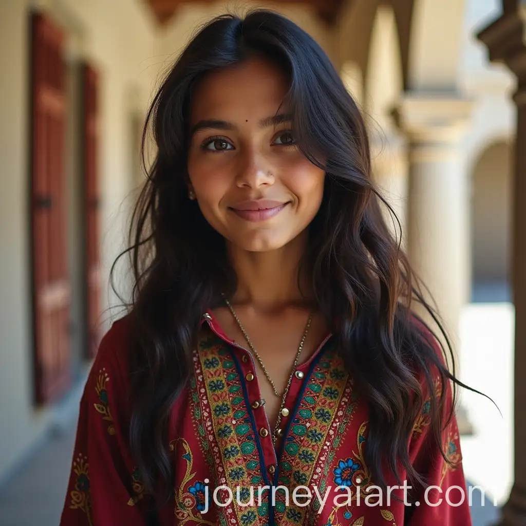 Indian-Girl-in-Traditional-Clothing-with-Cultural-Elements