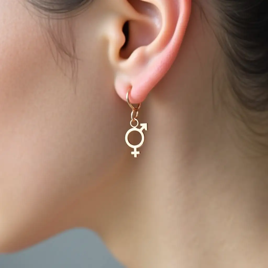 Modern-Rose-Gold-Earrings-with-Transgender-Symbol-Motif