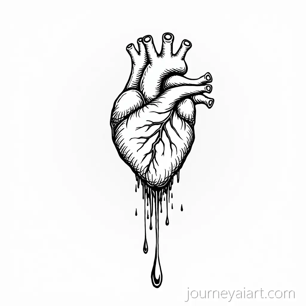 Ink-Illustration-of-aHuman-heart-ink-illustration-Bleeding-Human-Heart-in-Black-and-White