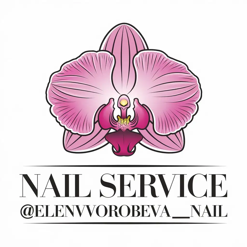 LOGO-Design-for-Elenvorobeva-Nail-Orchid-Symbol-with-Elegant-Typography-on-a-Clear-Background