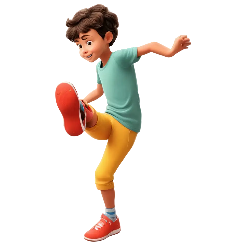 Playful-Child-Kicking-a-Cartoon-PNG-Image-for-Fun-and-Creative-Projects