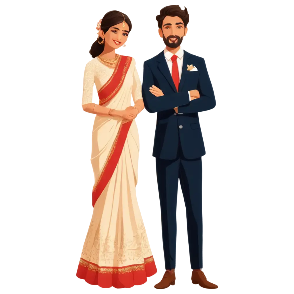 HighQuality-PNG-of-Indian-Bride-and-Groom-in-Traditional-Attire-Full-Body-Portrait