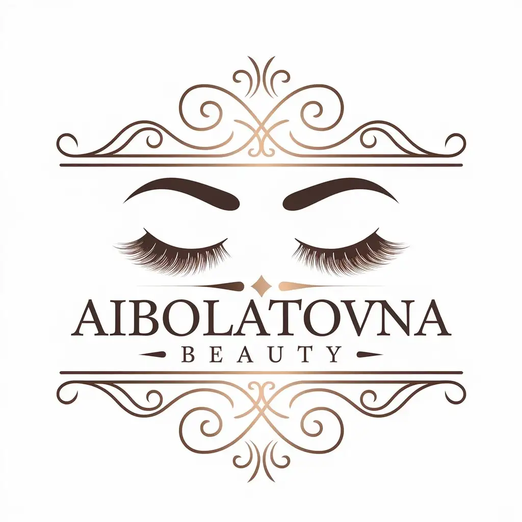 LOGO-Design-For-Aibolatovna-Beauty-Elegant-Eyelashes-and-Eyebrows-Icon-for-Beauty-Spa