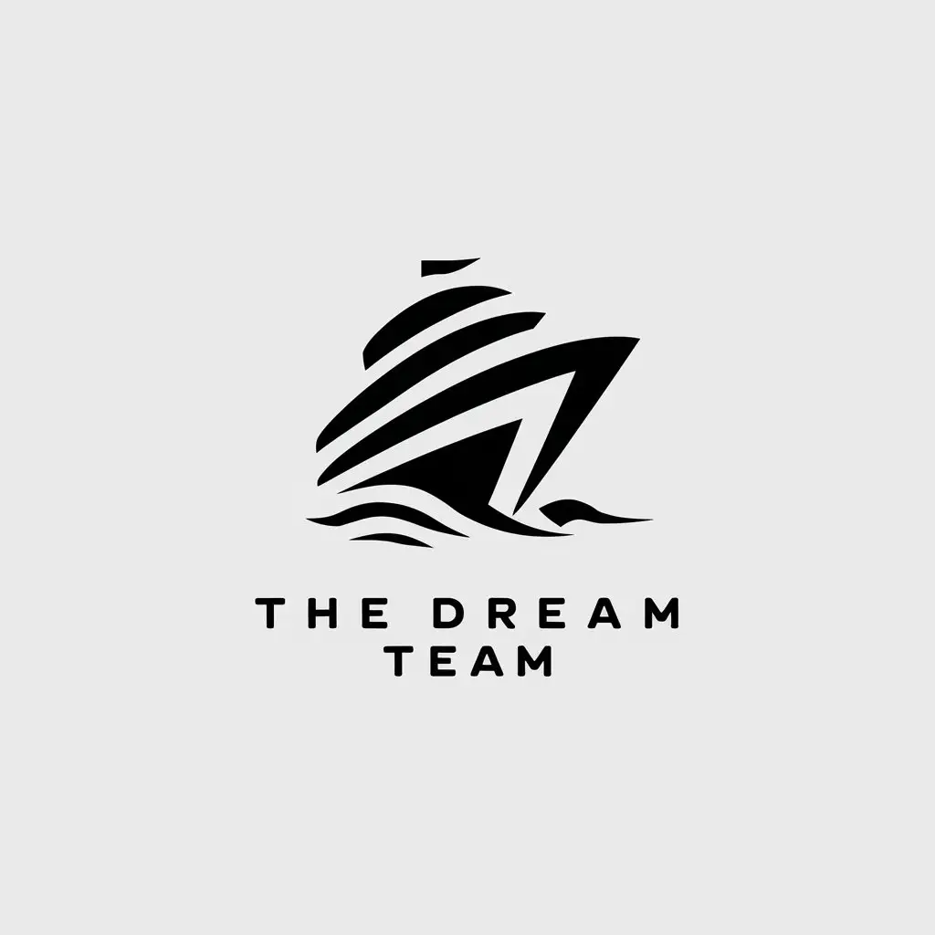 LOGO Design for The Dream Team Abstract Cruise Ship in Minimalistic Style for Entertainment Industry