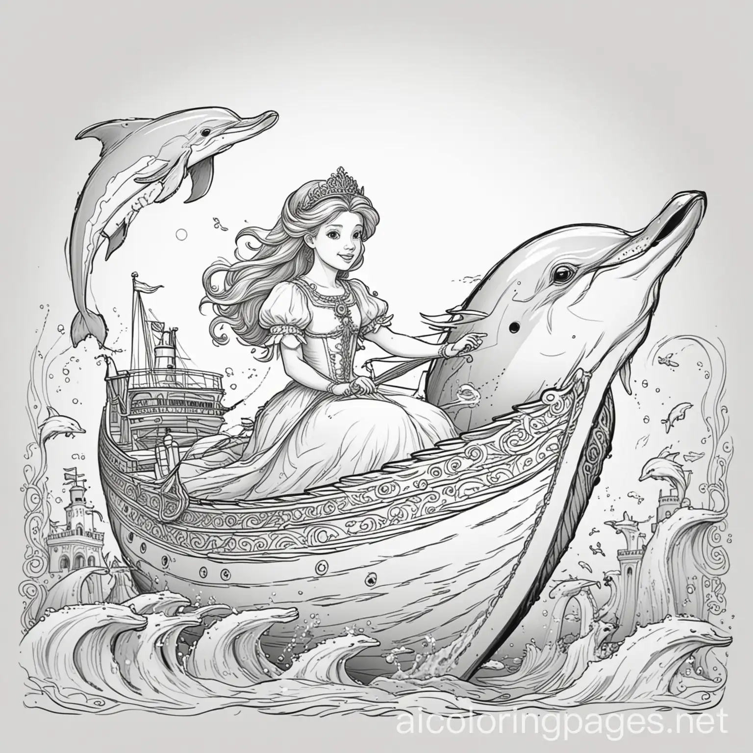 Princess-Sailing-on-Royal-Ship-with-Dolphins