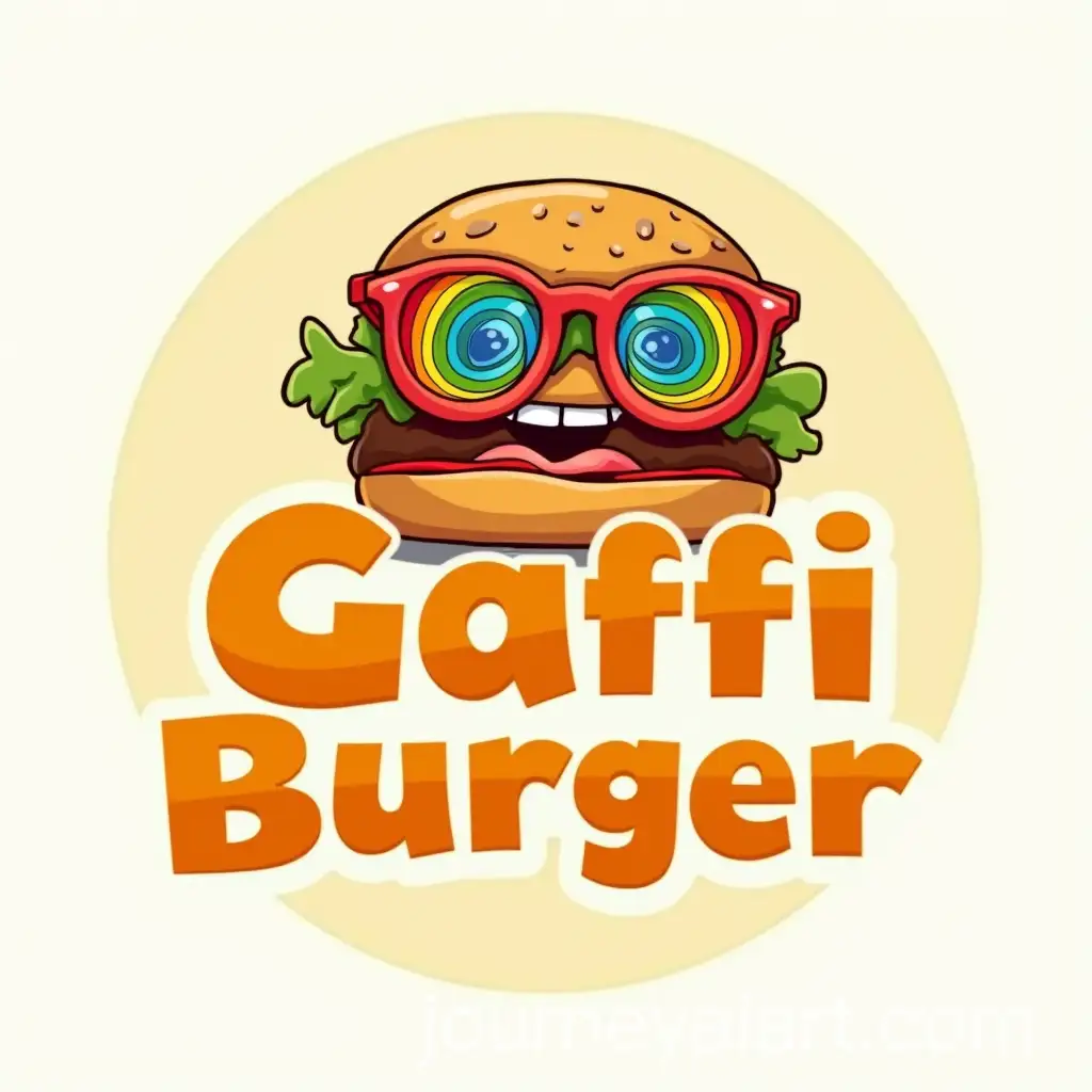 Whimsical-Burger-Character-Logo-with-Rainbow-Spiral-Glasses