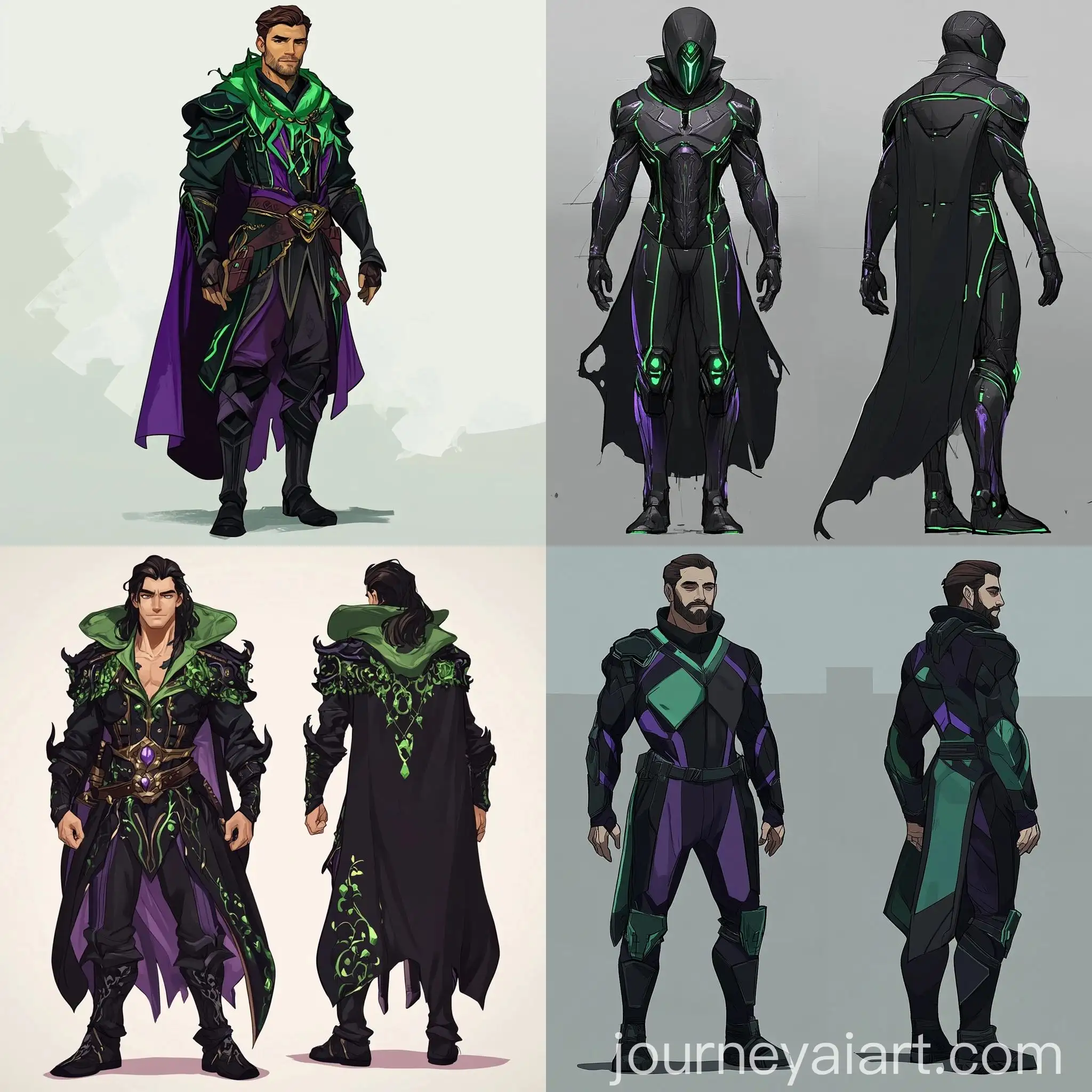 Fantasy-Priest-Character-in-Black-Green-and-Purple-Costume
