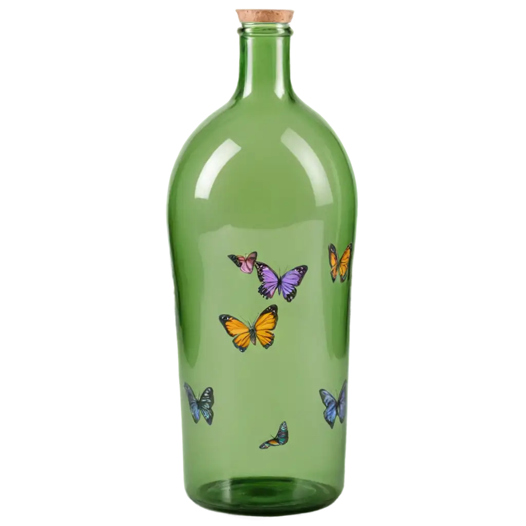 Glass-Bottle-with-Butterflies-PNG-HighQuality-Image-for-Creative-Projects