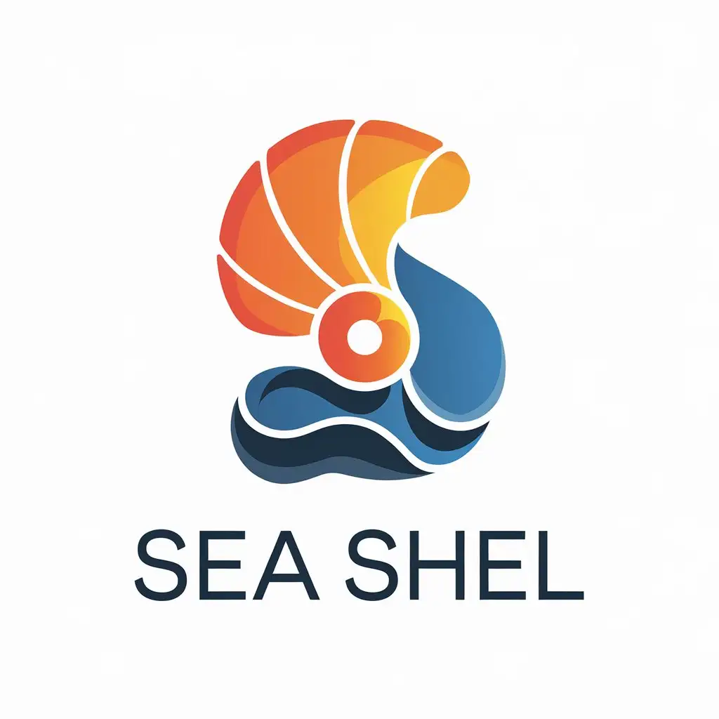 a vector logo design,with the text "Sea shel", main symbol:sadfeh wsalslh,Moderate,be used in Finance industry,clear background