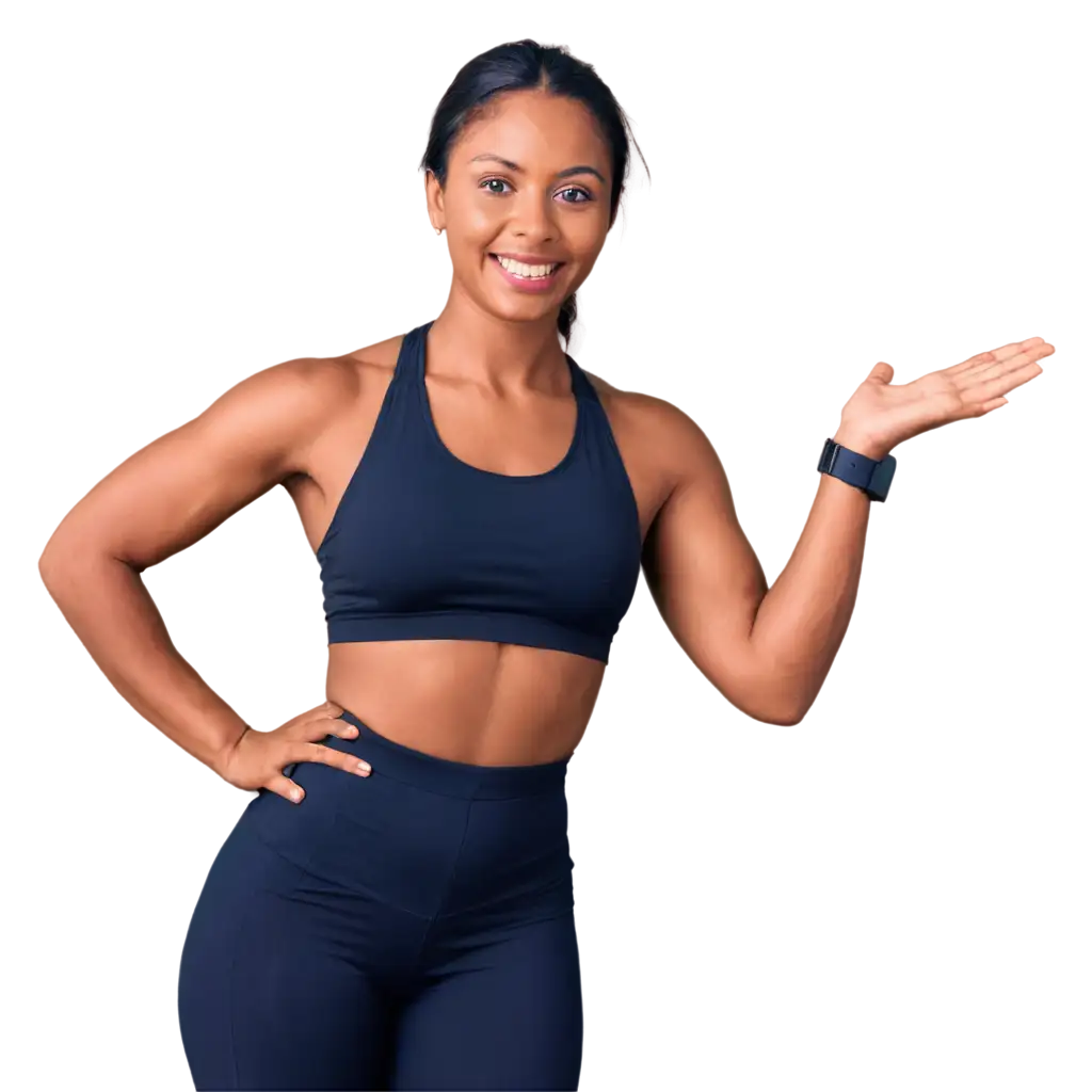 Beautiful-PNG-Image-of-a-Black-Woman-Exercising-Facing-Forward