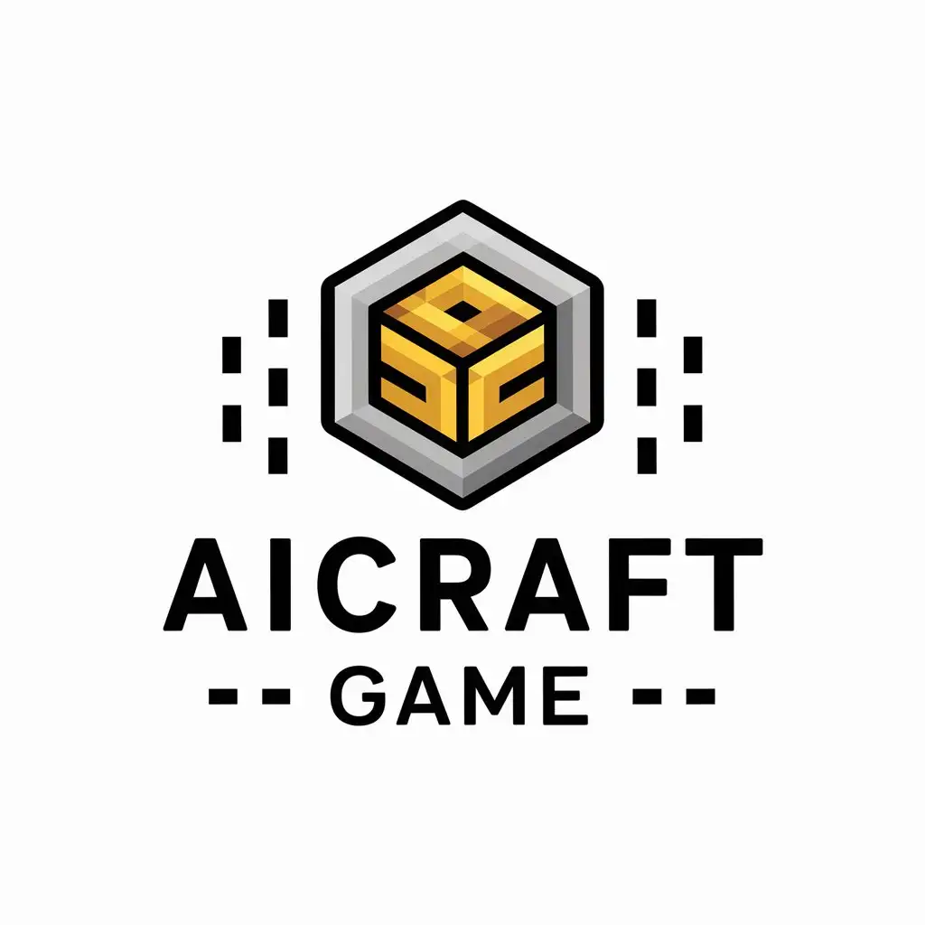 a vector logo design,with the text "AiCraft game", main symbol:game studio, pixel,Moderate,clear background