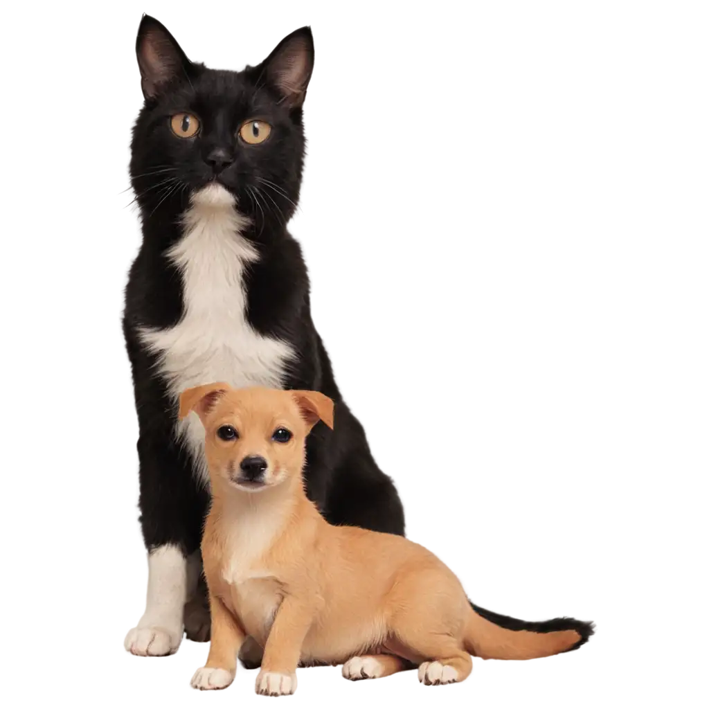 HighQuality-PNG-Image-of-a-Cat-and-Dog-Enhance-Your-Content-with-Clear-Detailed-Visuals