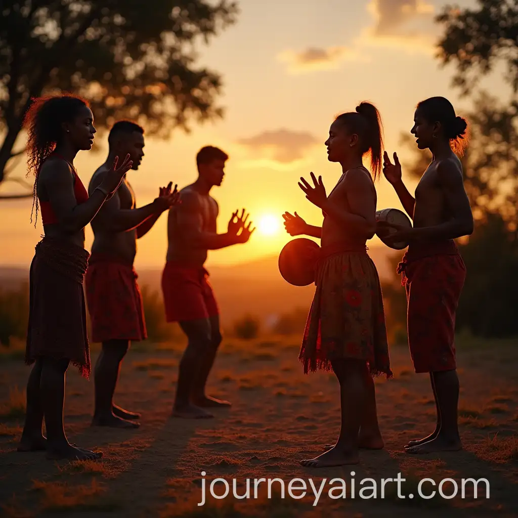 Diverse-Capoeira-Circle-at-Sunset-with-Singing-and-Instruments