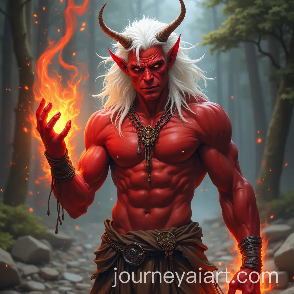 Red-Oni-Orc-with-Elemental-Magic-inAI-Art-Prompt-Expansion-Buddhist-Garb