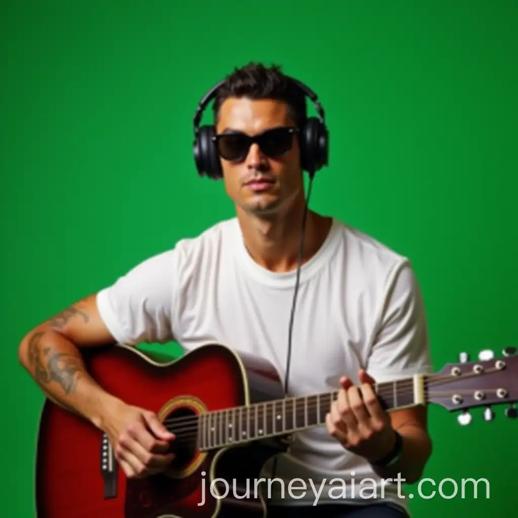 Cristiano-Ronaldo-Playing-Acoustic-Guitar-in-White-TShirt-and-Black-Sunglasses