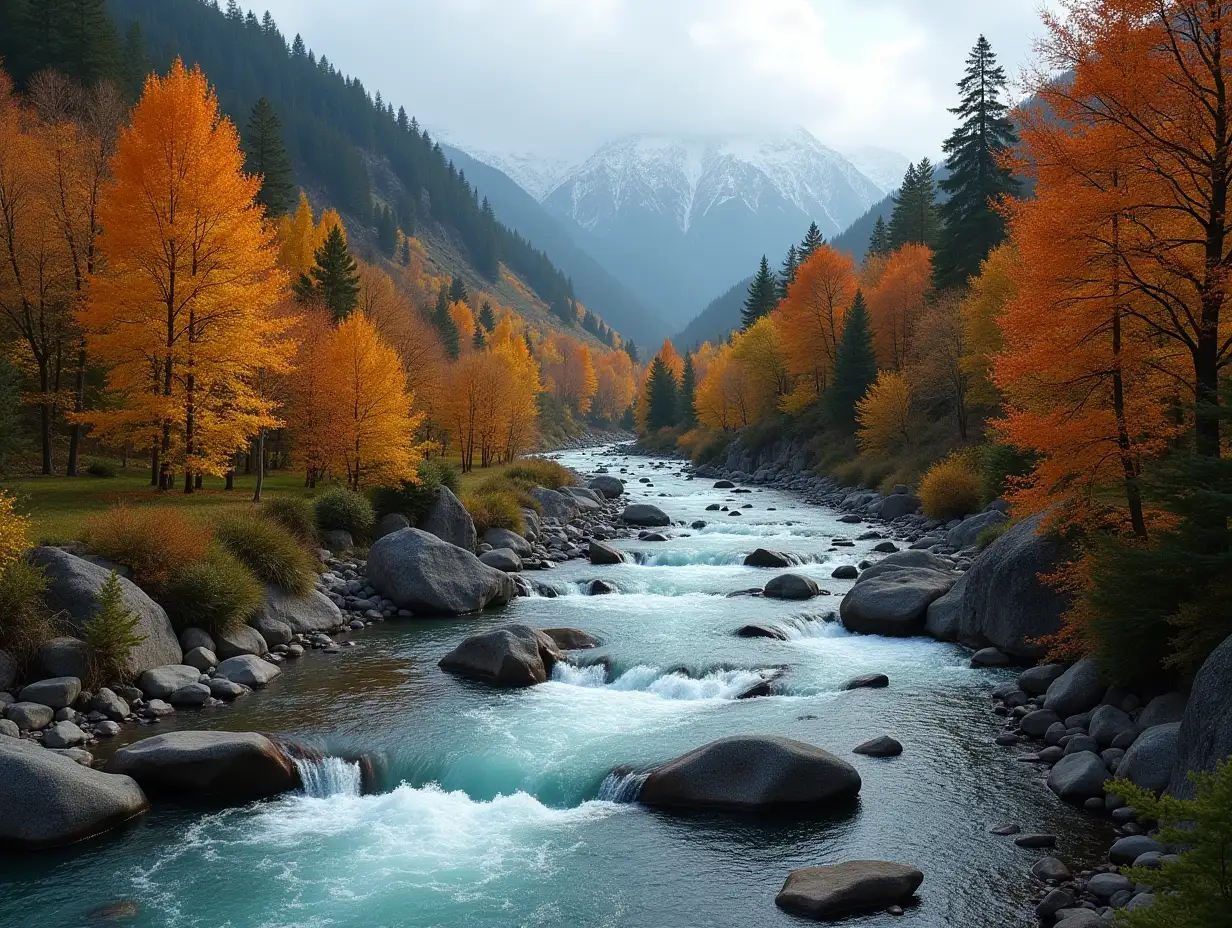 Autumn-Splendor-Rapid-Mountain-River-Scenery