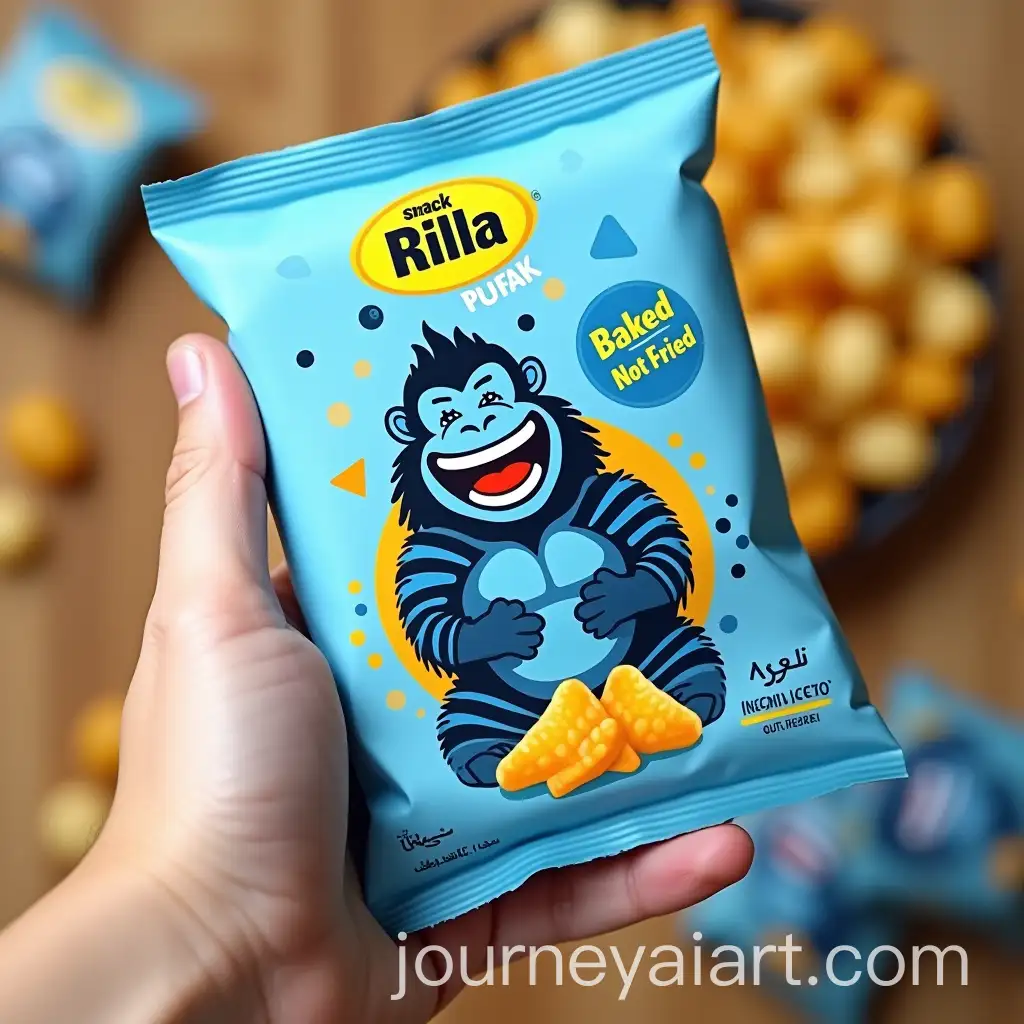 CloseUp-ofAI-Image-Prompt-Expansion-Snack-Package-with-Cartoon-Gorilla-and-Cheese-Illustration