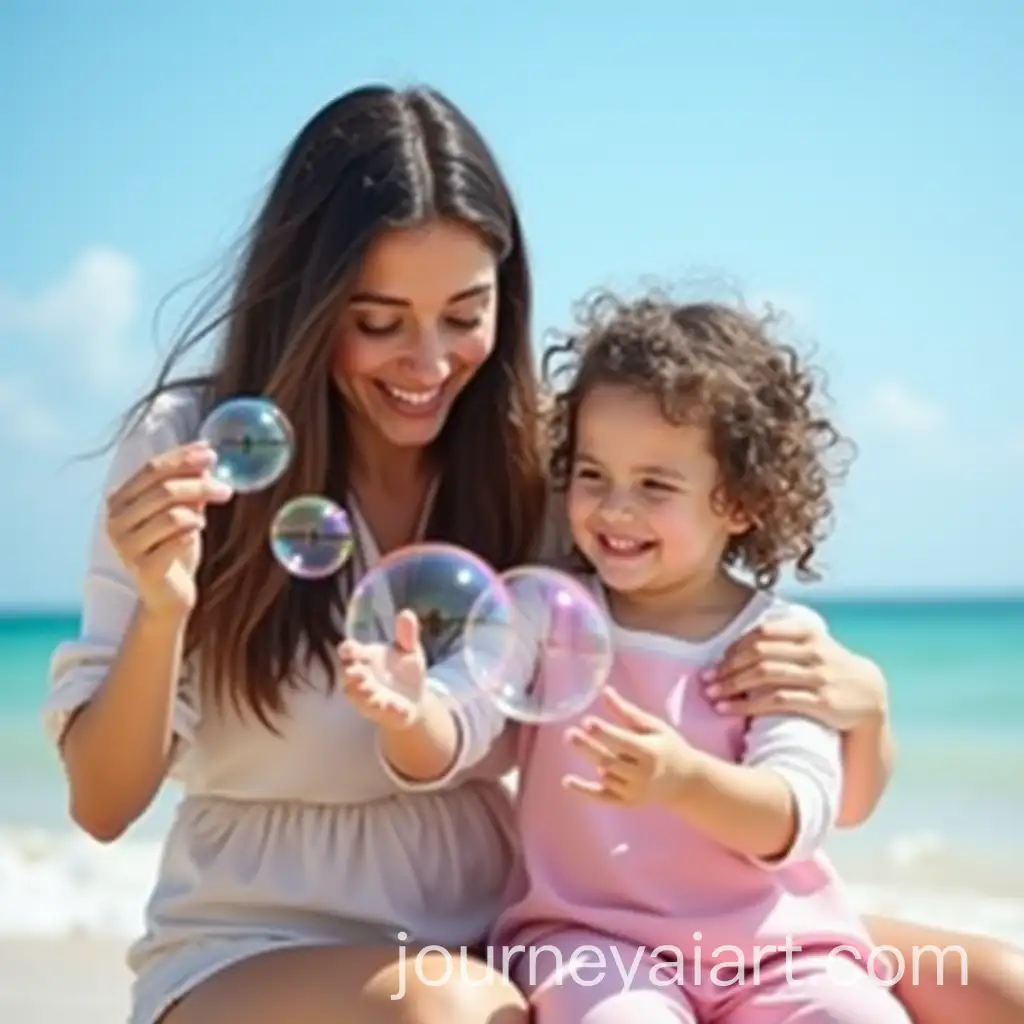 Happy-Mom-and-Daughter-Making-Soap-Bubbles-by-theAI-Image-Prompt-Expansion-Sea