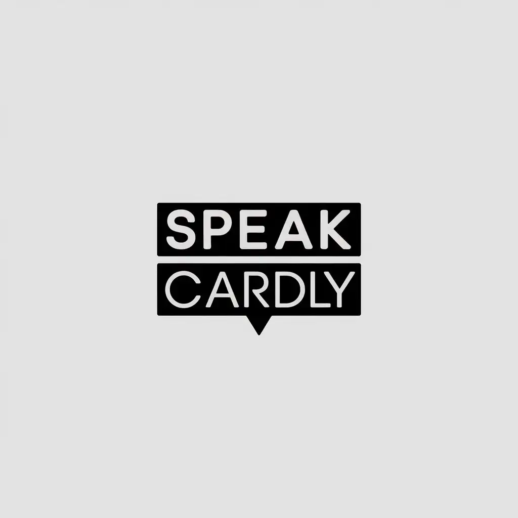 LOGO Design For Speak Cardly Minimalistic TextBased Design with Clear Background