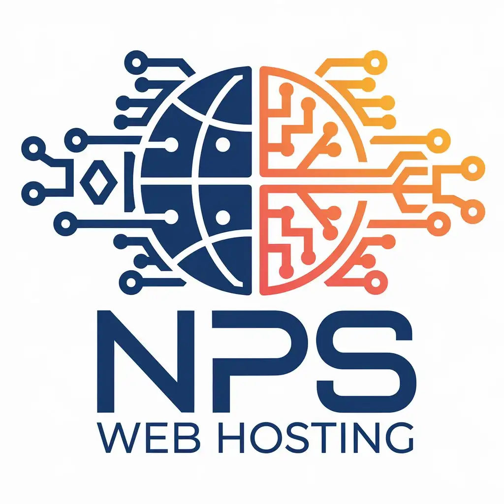 LOGO Design for NPS Web Hosting Vector Logo Featuring Web Hosting Symbol for Technology Industry