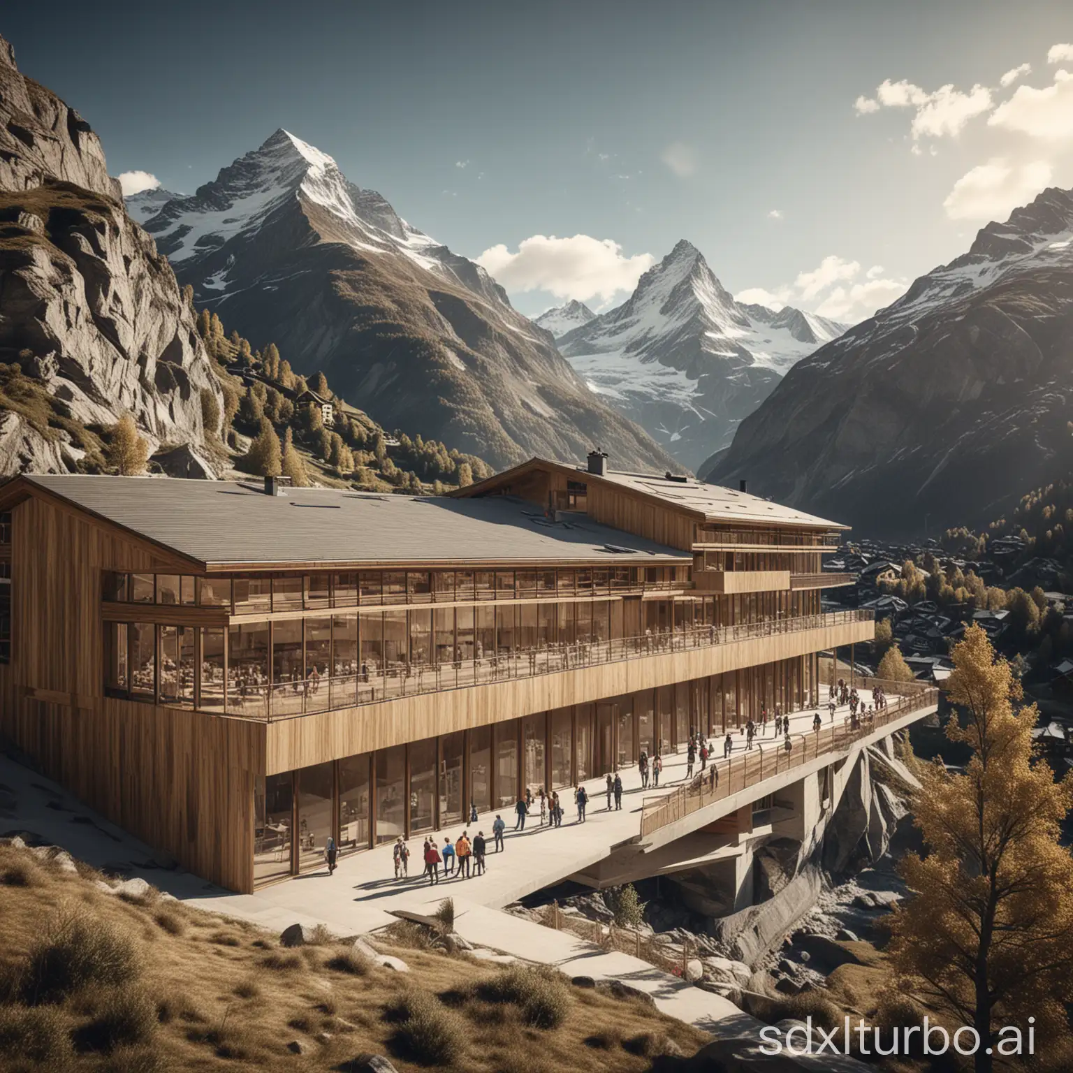 Realistic-Architecture-Photography-Sustainable-School-in-Zermatt-Switzerland