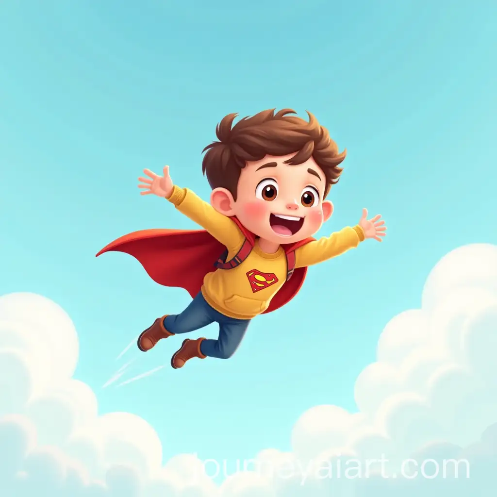 Cartoon-Child-Soaring-Through-the-Sky-with-Encouraging-Phrase