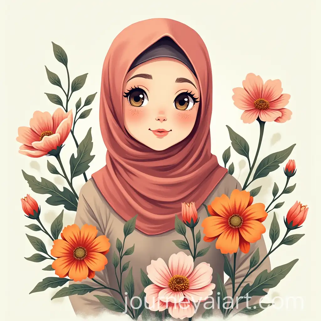 Girl-Wearing-HijAI-Art-Prompt-Expansionab-Surrounded-by-Beautiful-Flowers-in-an-Illustrated-Scene