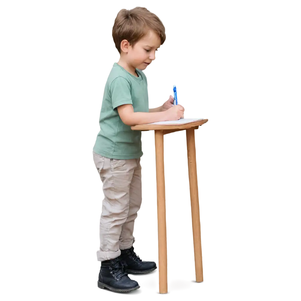 A boy writing