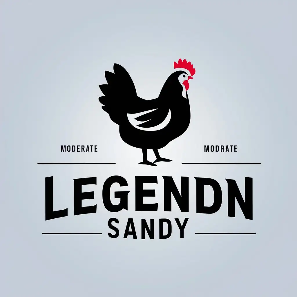 a vector logo design,with the text "LEGENDSANDY", main symbol:chicken,Moderate,clear background