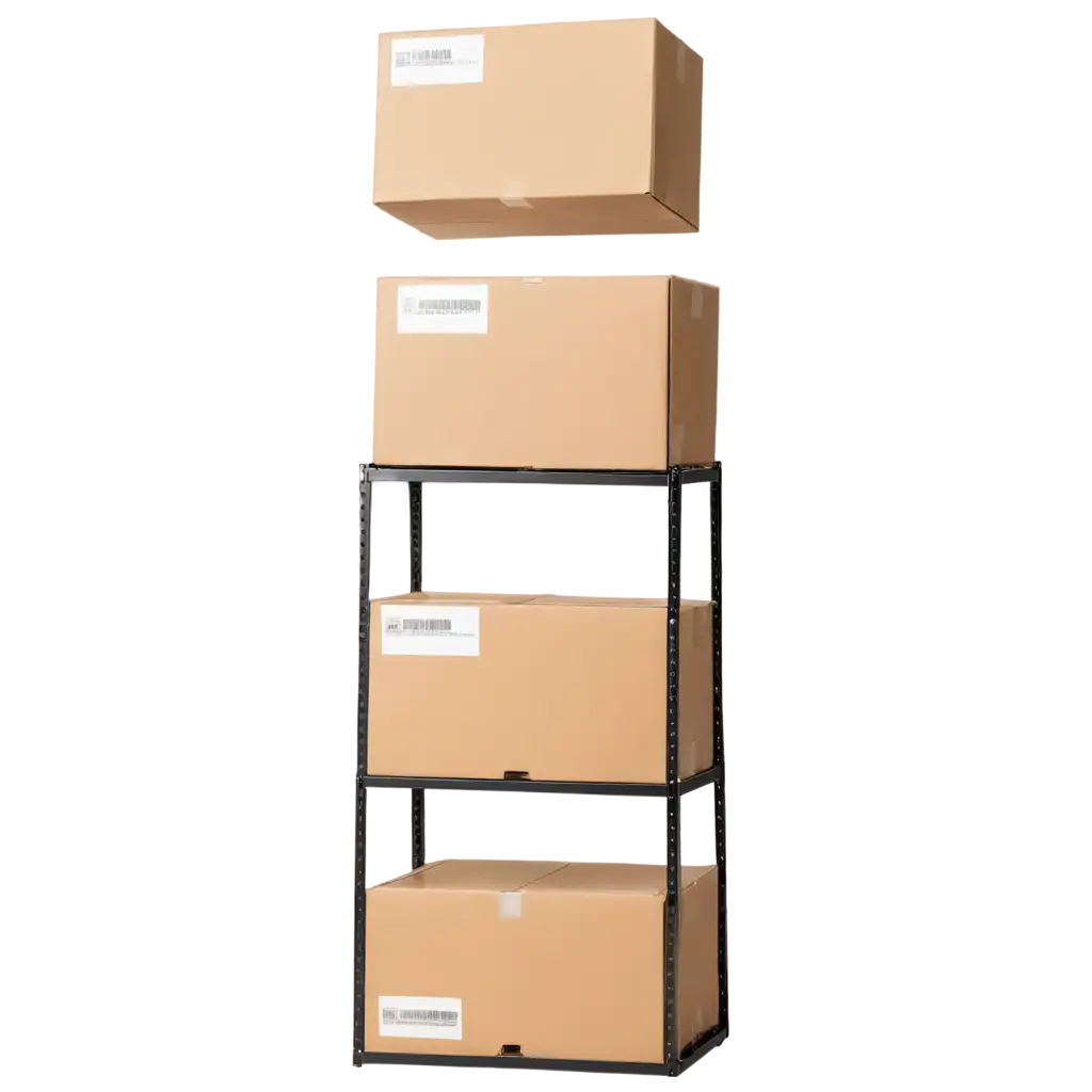 HighQuality-PNG-Image-of-Shelves-with-Parcels-for-Warehouse-Fulfillment-Section