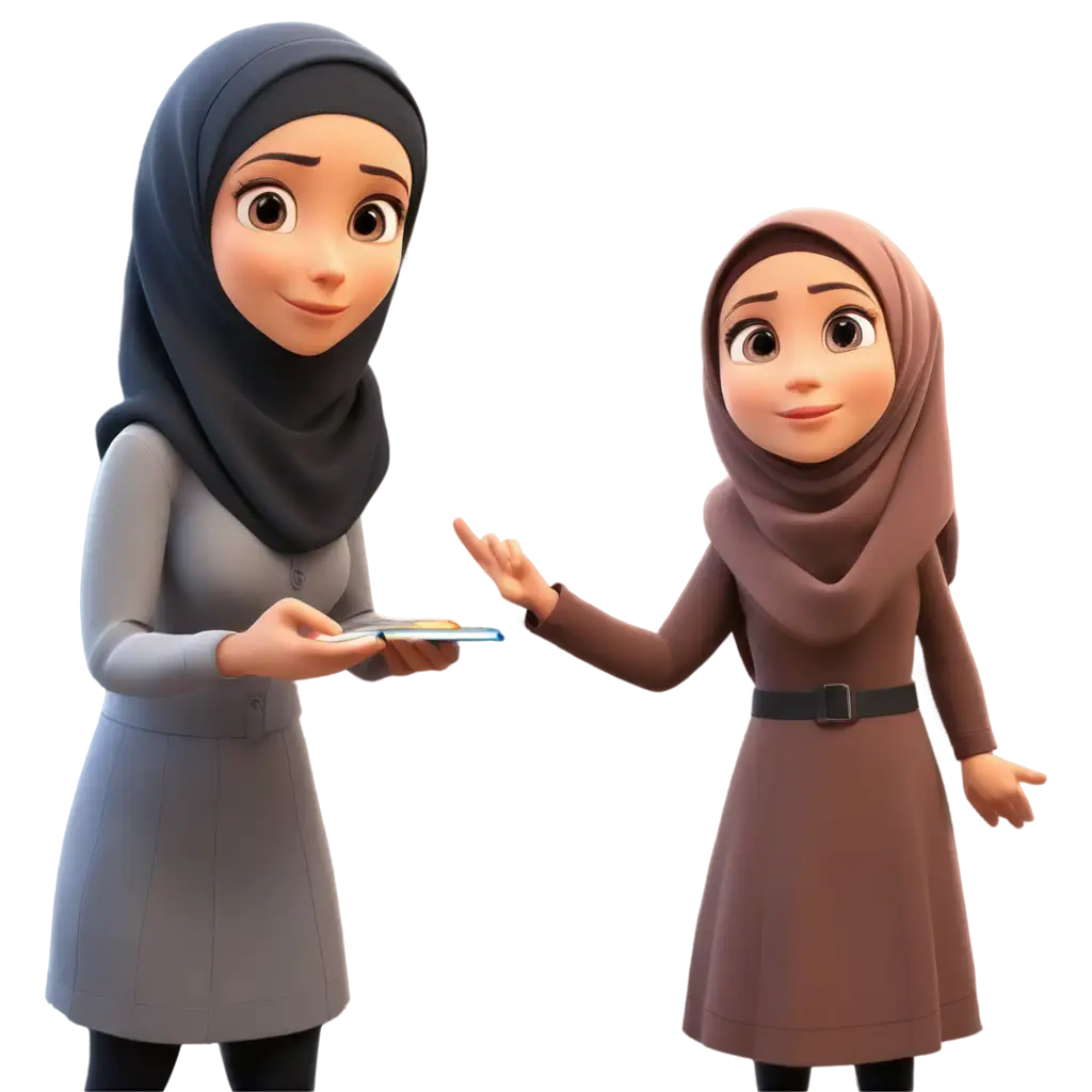 Animated-PNG-Image-of-a-Woman-Teacher-in-Hijab-Teaching-Students-HighQuality-PNG-for-Educational-and-Cultural-Content