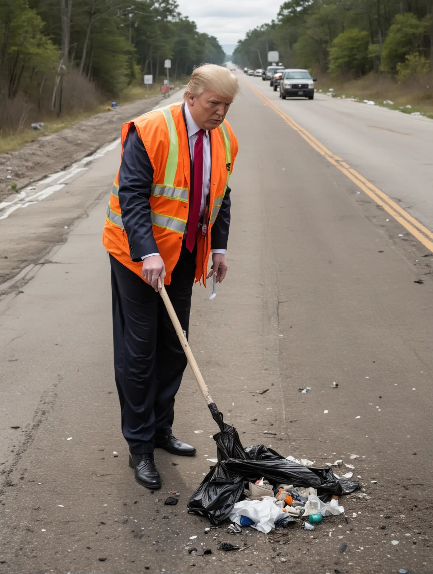 Donald-Trump-Picking-Up-Trash-in-Orange-Safety-Vest