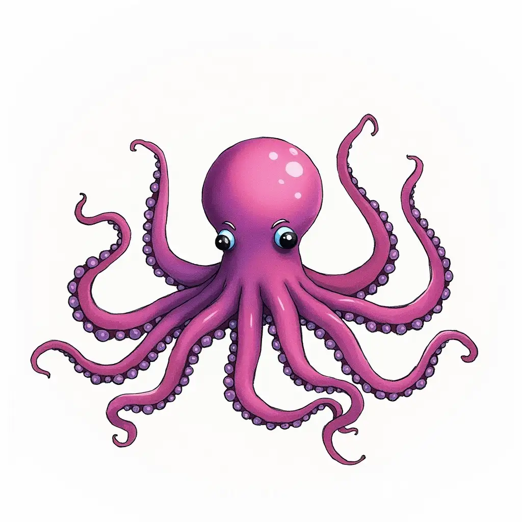 Octopus-Fair-in-Postimpressionist-Style-on-White-Background