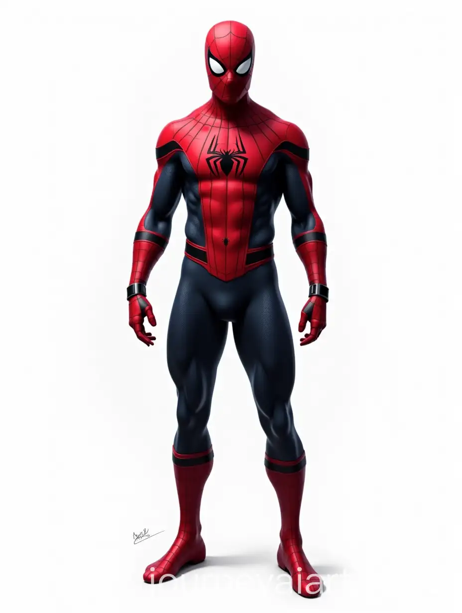 Photorealistic-SpiderMan-Full-Body-Portrait-on-White-Background