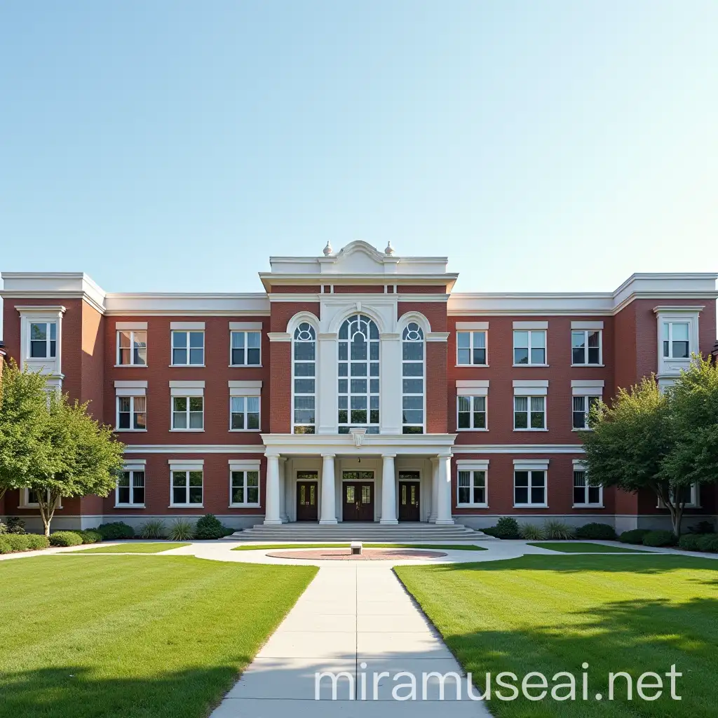 Impressive High School Architecture Exterior View of UniversityStyle Campus Building