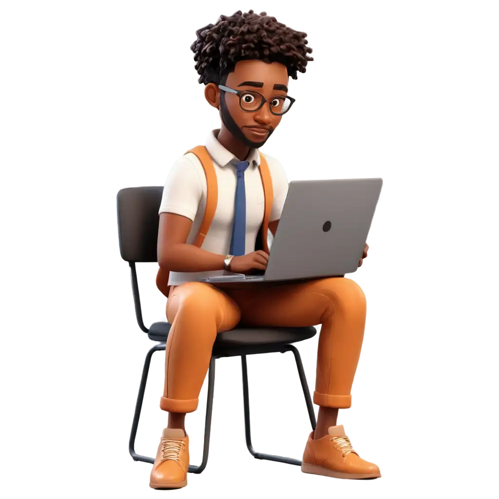 Adorable-Cartoon-PNG-Young-Data-Analyst-Man-Engrossed-in-Laptop-Work