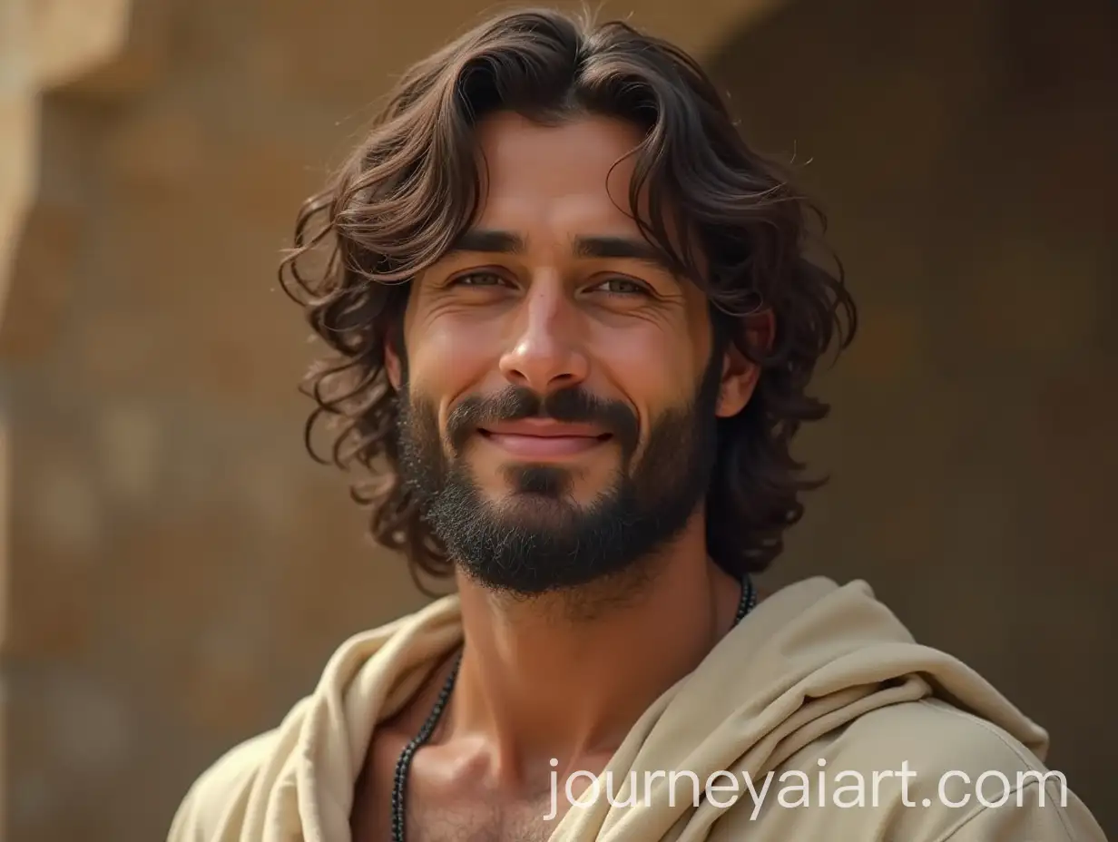 Middle-Eastern-Man-in-Jesuslike-Garment-with-Intense-Gaze-and-Wavy-Hair