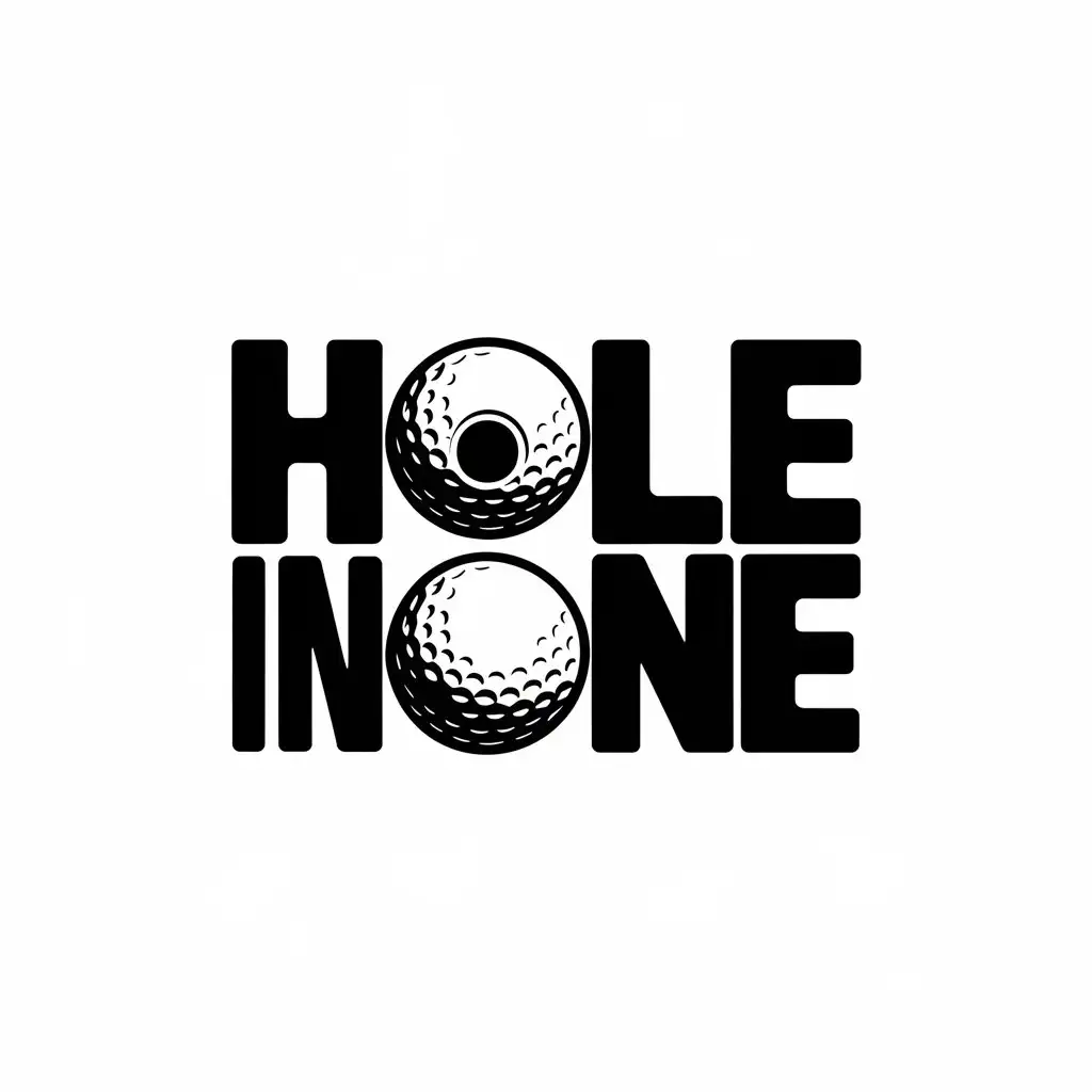 LOGO Design for HOLE IN ONE Vector with Golf Hit Symbol Moderate Style Clear Background