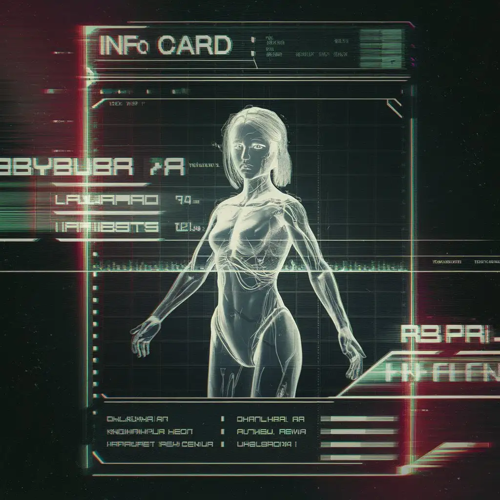 Glitchy-Info-Card-of-a-Hybrid-GirlWoman-Body-in-Futuristic-Digital-Style