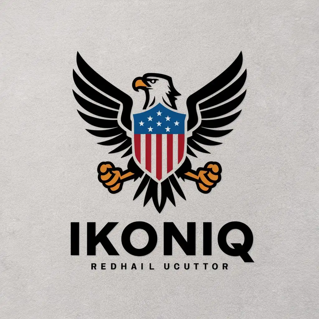 LOGO Design For IKONIQ Minimalistic Eagle with American Shield