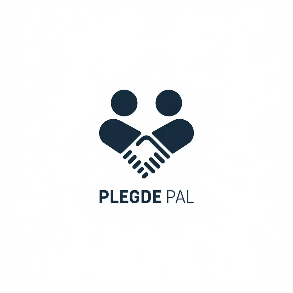 LOGO Design for Pledge Pal Minimalistic Handshake Symbol with Clear Background for Technology Industry