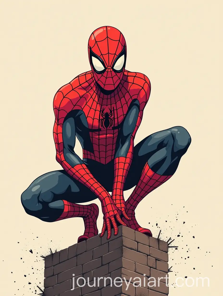 Minimalist-SpiderMan-Comic-Style-Illustration