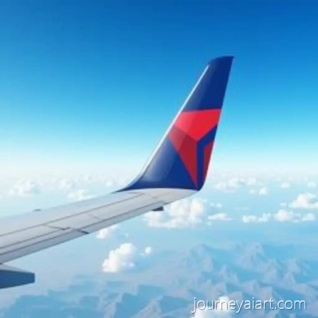 Air-India-Aircraft-Tail-with-Delta-Airlines-Colors-Against-Blue-Sky-and-Mountains