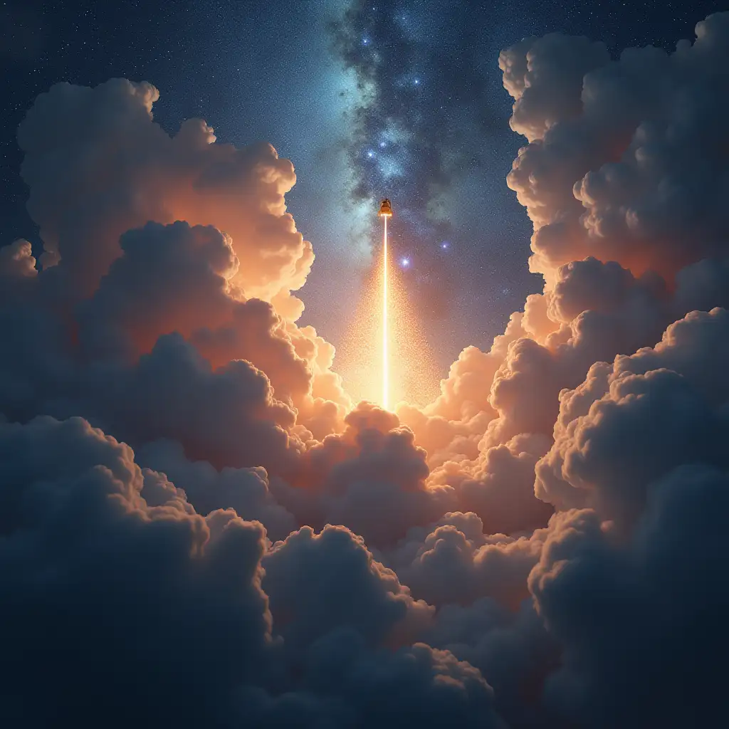 an angelic choir in space