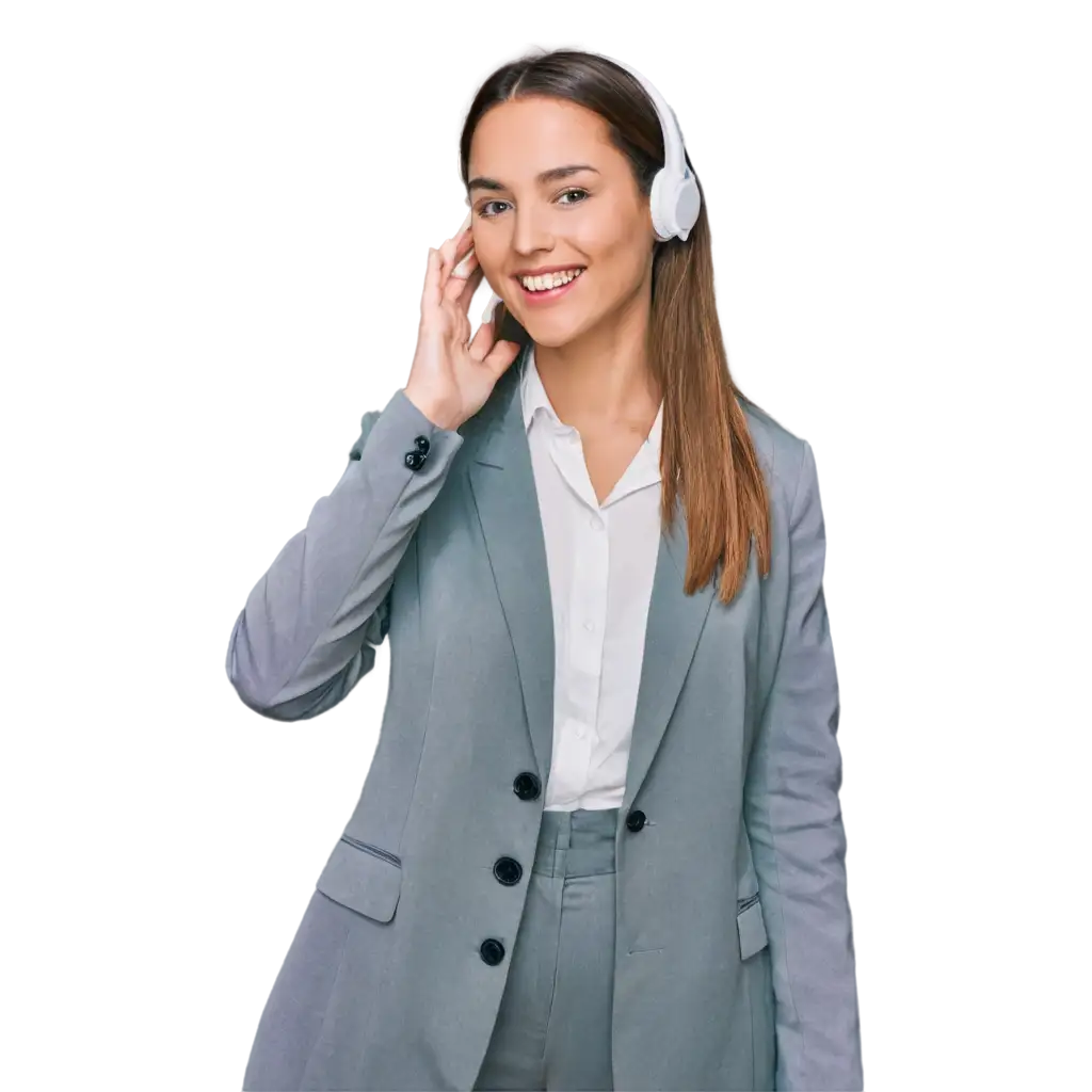 Smiling-Secretary-Using-Headset-PNG-Perfect-for-Professional-and-Customer-Service-Visuals